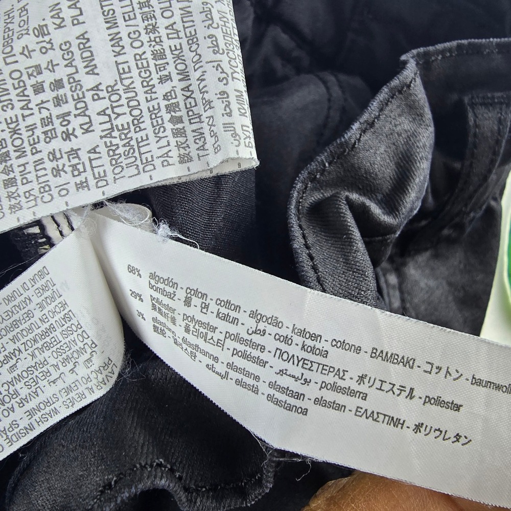 ZARA Black‎ High Waisted Paperbag Waist Wax Coated Pants Size US 8 - Picture 6 of 11